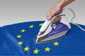 Smooth out the wrinkles of Flag-Europe Royalty Free Stock Photo