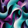 Smooth overlapping waves in soft green and purple tones creating a calming abstract background