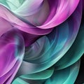 Smooth overlapping waves in soft green and purple tones creating a calming abstract background.