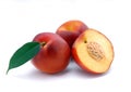 Smooth peaches and a half Royalty Free Stock Photo