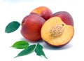 Smooth peaches and a half Royalty Free Stock Photo