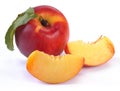 Smooth peaches and a half Royalty Free Stock Photo