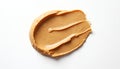 Smooth peanut butter spread isolated on white background. Creamy nutty paste texture for spreads or baking needs. Delicious snack Royalty Free Stock Photo