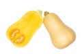 Smooth pear shaped orange butternut squash waltham isolated on white Royalty Free Stock Photo