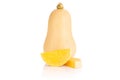 Smooth pear shaped orange butternut squash waltham isolated on white Royalty Free Stock Photo