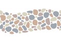 Smooth pebble stone seamless pattern. Gravel cobblestone texture background. Garden walkway landscape. vector floor