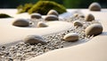 Smooth pebble, wet sand, wave, harmony, tranquil scene generated by AI Royalty Free Stock Photo