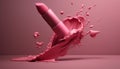 Smooth pink petals flying in a wave of liquid elegance generated by AI