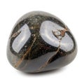 Smooth, polished stone with a rounded, irregular shape and a glossy surface. Its dark color is Royalty Free Stock Photo