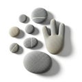 Smooth, polished stones are arranged creatively Royalty Free Stock Photo