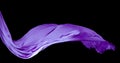 Smooth purple transparent cloth isolated on black background