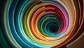Smooth rainbow swirls turning in vibrant motion generated by AI