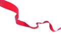 Smooth red ribbon on white background. 3d render