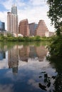 Smooth Reflection Austin Texas Downtown City Skyline Colorado River Royalty Free Stock Photo