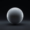 A smooth, reflective gray sphere centered on a dark background. The surface of the Royalty Free Stock Photo
