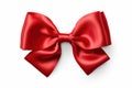Smooth Ribbon red bow satin. Generate Ai Royalty Free Stock Photo