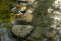 Smooth Rocks Form Stepping Stones in River Royalty Free Stock Photo