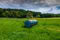 Smooth roller in s field in the sunlight