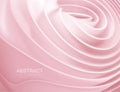 Smooth rose shape. Twisted liquid substance. Delicate wavy surface. Vector 3d illustration.