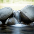 Textures, and the water flows continuously, creating a soft, Royalty Free Stock Photo