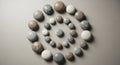 Smooth, round stones arranged in two Royalty Free Stock Photo