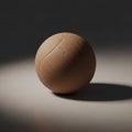 Smooth round terracotta colored sphere positioned on a light gray surface Royalty Free Stock Photo