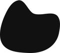 Smooth, rounded, black organic blob shape with a curved top and a slightly wider base, creating a simple yet dynamic