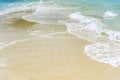Smooth sand and beautiful waves,  suitable as a background for writing messages Royalty Free Stock Photo