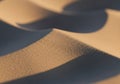 Smooth sand dunes exhibit gentle curves and undulating patterns. Sunlight casts soft Royalty Free Stock Photo