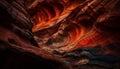 Smooth sandstone curves create vibrant abstract patterns in Antelope Canyon generated by AI Royalty Free Stock Photo