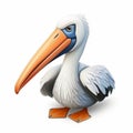 Smooth And Shiny Clay Pelican: 3d Cartoon Icon By Nintendo Royalty Free Stock Photo