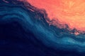 Smooth Dark Blue Pink and Orange Gradient Abstract Flowing Wavy Texture Background Royalty Free Stock Photo