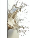 Milk Splash Creates an Elegant Wave Against a Pristine White Background Capturing Freshness Royalty Free Stock Photo
