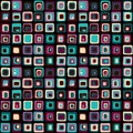 Smooth square boxes vector seamless pattern, net style. For background, textile