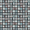 Smooth square vector seamless pattern, net style. For background, textile