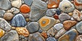 Smooth Stone Mosaic Surface. Vibrant texture for artistic creations and natural backgrounds Royalty Free Stock Photo