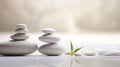 Smooth stones stacked in balance, tranquility and meditation. Zen background