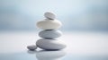 Smooth stones stacked in balance, tranquility and meditation. Zen background