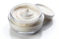 Cream cosmetic anti-aging texture stroke on white background. Hyaluronic acid skincare moisturizer product