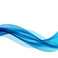 Smooth stylish blue wave on white background Royalty Free Stock Photo