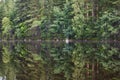 Smooth surface of the lake