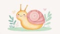 On a smooth surface, a snail moves slowly, its curious expression standing out against a light background Royalty Free Stock Photo