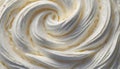 Smooth surface whipped cream , top view. Whipped cream texture