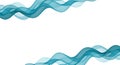 Smooth teal waves flowing on a white background Royalty Free Stock Photo