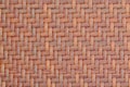 Smooth texture of wicker wood orange color. Symmetrical background weave of bamboo and straw. The texture of woven plant bark for Royalty Free Stock Photo