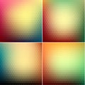 Smooth triangular colorful backgrounds set Royalty Free Stock Photo