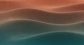 Smooth undulating waves of warm terracotta and deep teal gradient abstract background with soft lighting Royalty Free Stock Photo