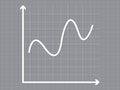 Smooth upward curve line on gray graph paper vector for business and education