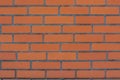 Smooth wall made of new red brick light texture Royalty Free Stock Photo