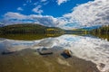 The smooth water of Pyramid Lake Royalty Free Stock Photo